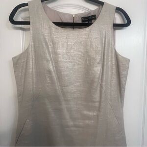 mercer & madison Metallic Cream Sleeveless Shift Dress